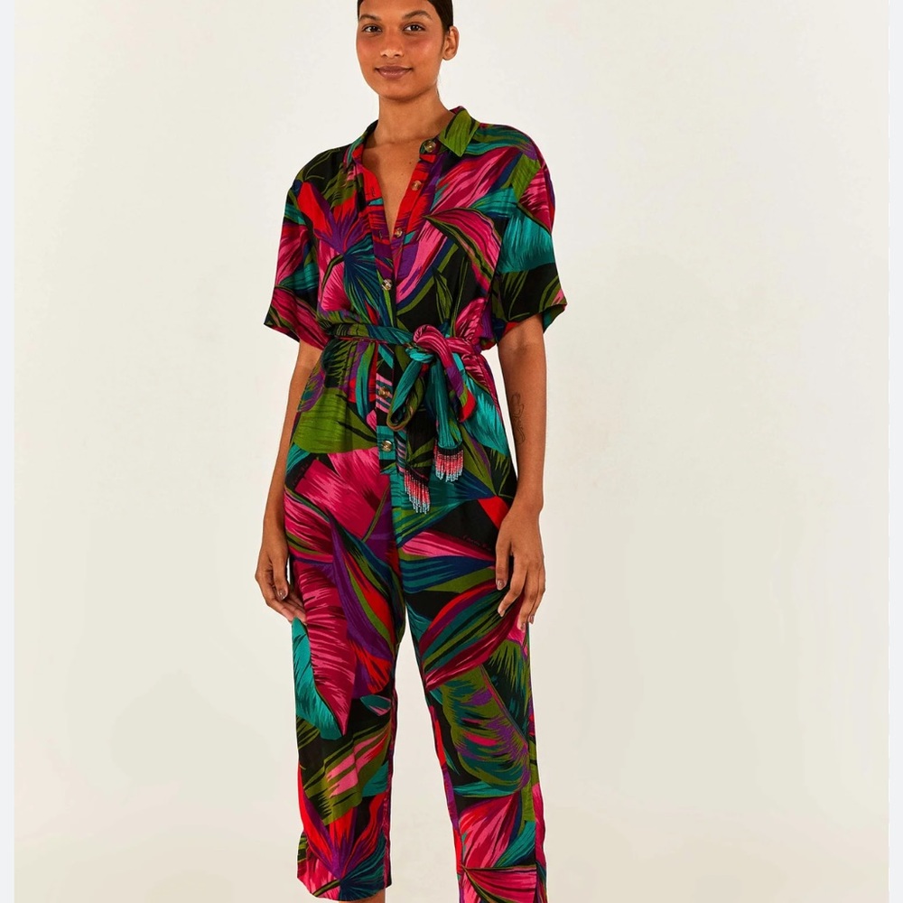 EUC farm rio jumpsuit with matching belt